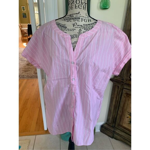 Talbots Pink Stripe Button Down Shirt - Picture 1 of 6